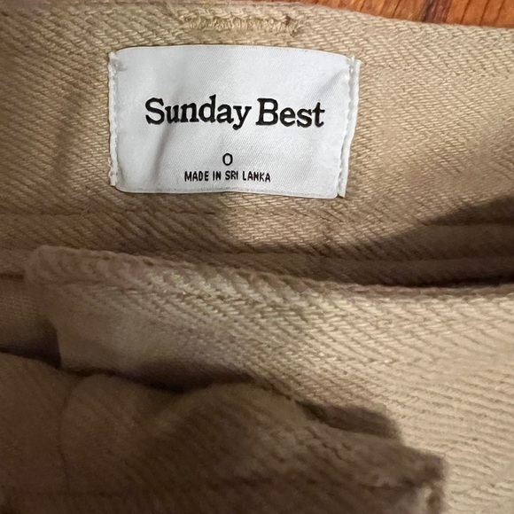 Aritzia Sunday Best New Jaden Pant Gold Camel Khaki Straight-Leg Chino Pants, 0 - Picture 4 of 7